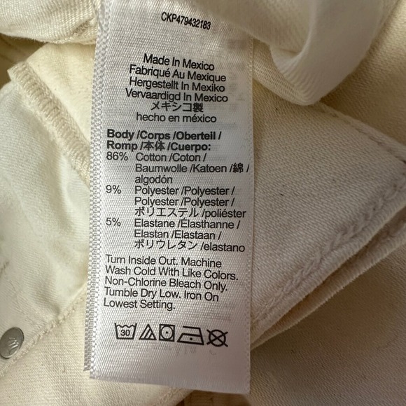 Madewell Cali Demi-Boot Jeans Off-White Cream High-Rise Cropped Flare Petite 24 - Picture 5 of 7